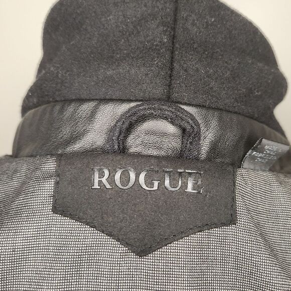 Wool Leather Bomber Blazer Moto Jacket - Picture 13 of 15